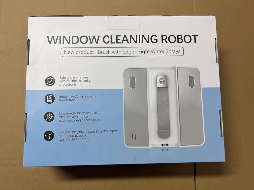 Intelligenter Fensterreinigungsroboter mit 200ml Tank, 5000Pa Saugkraft, 8 Düsen, Leise, 3 Modi, Kanten- und Wegerkennung