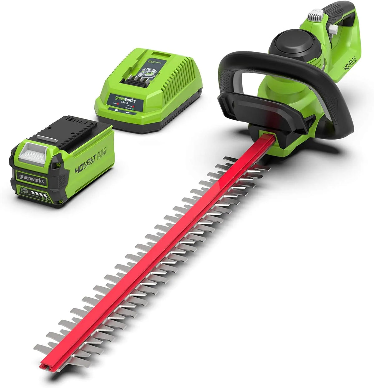 Greenworks G40HT61K2 Heckenschere – Akku-Betrieb, 61 cm, 27 mm, 40V, 2Ah