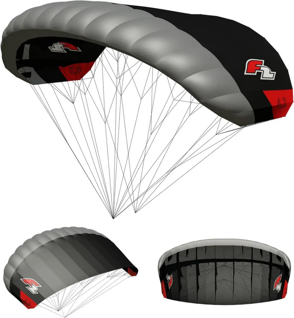 F2 Parawing Pro Wingfoil Segel für Kitesurfen, verschiedene Größen, Schwarz 2025