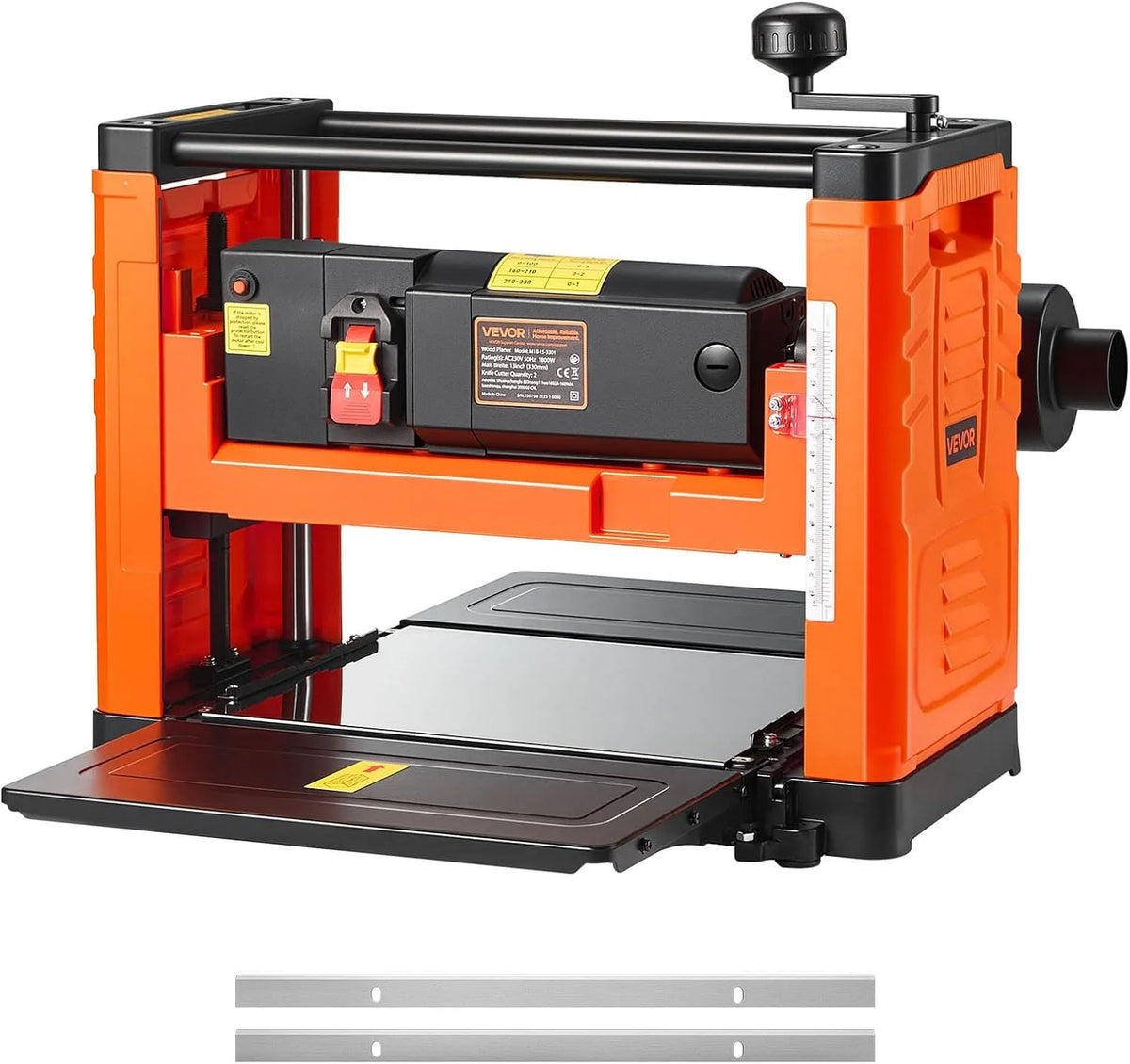 VEVOR Dickenhobel, mobile Ausführung, 330 mm, 1800 W, für Holzbearbeitung