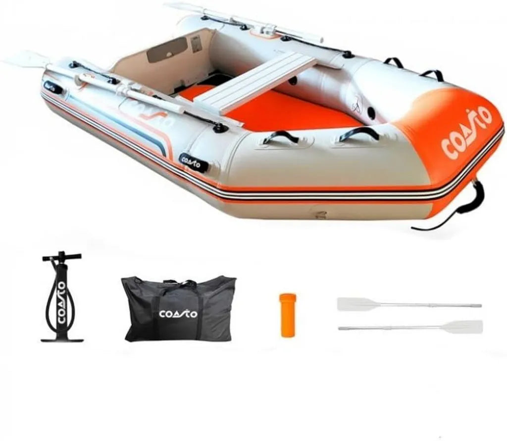 COASTO Aufblasbares Boot mit Dropstitch-Boden, Beiboot für Motor- und Ruderbetrieb