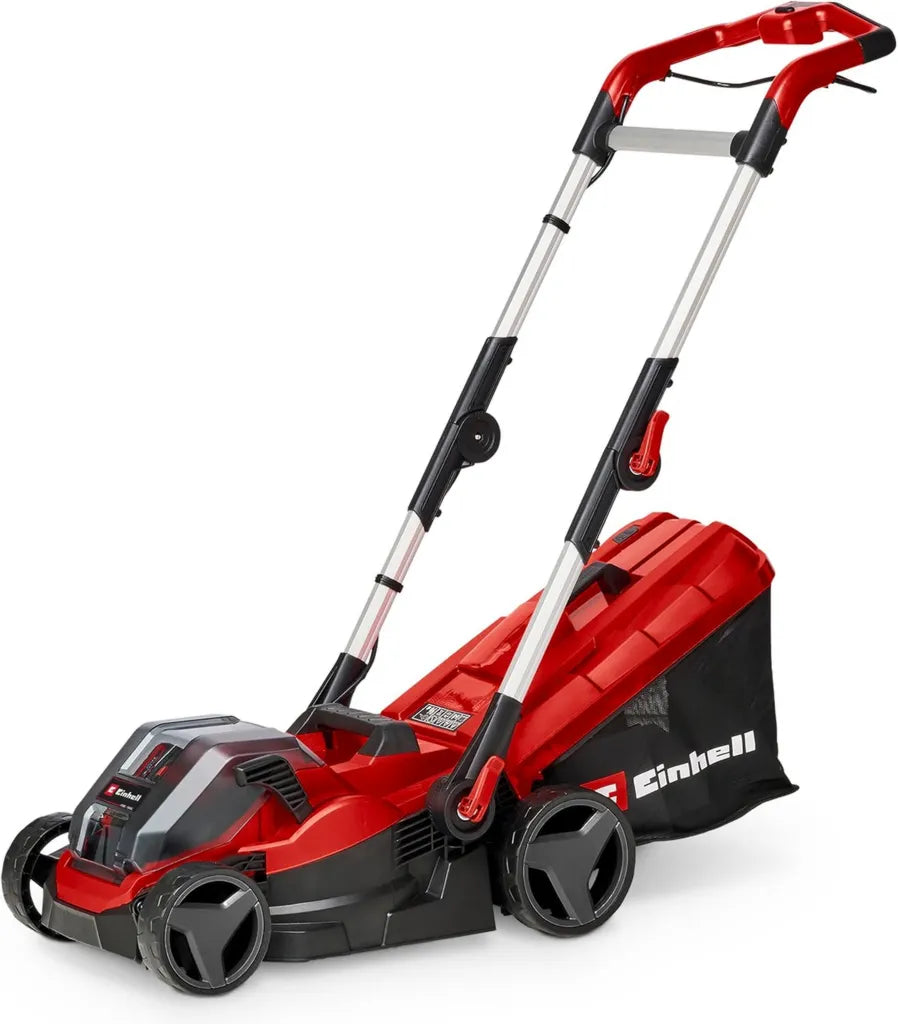Einhell Akku-Rasenmäher 36V, 34cm Schnittbreite, bis 200m² Rasenfläche, 30L Fangkorb, Höhenverstellung 25-65mm, Solo-Version ohne Akku