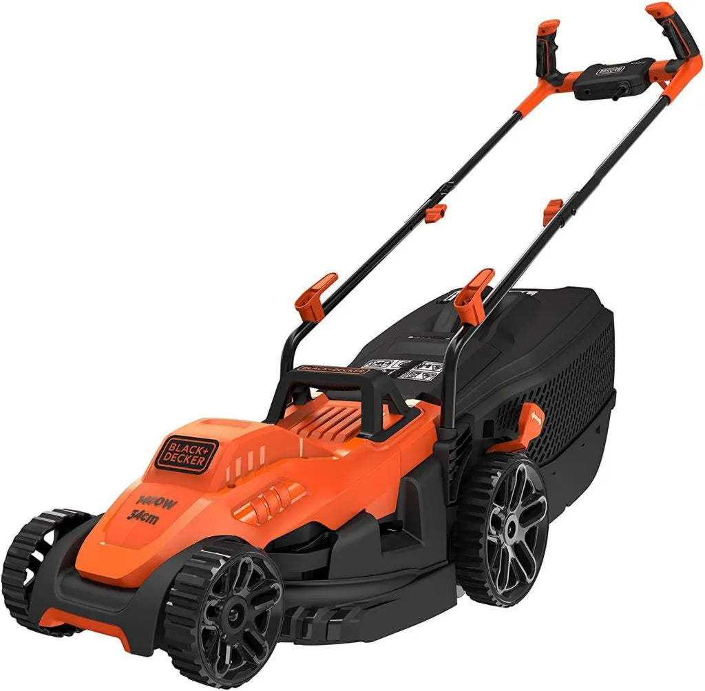 BLACK+DECKER Akku-Rasenmäher mit 34 cm Schnittbreite und 40 l Fangkorb, für mittlere Gärten geeignet