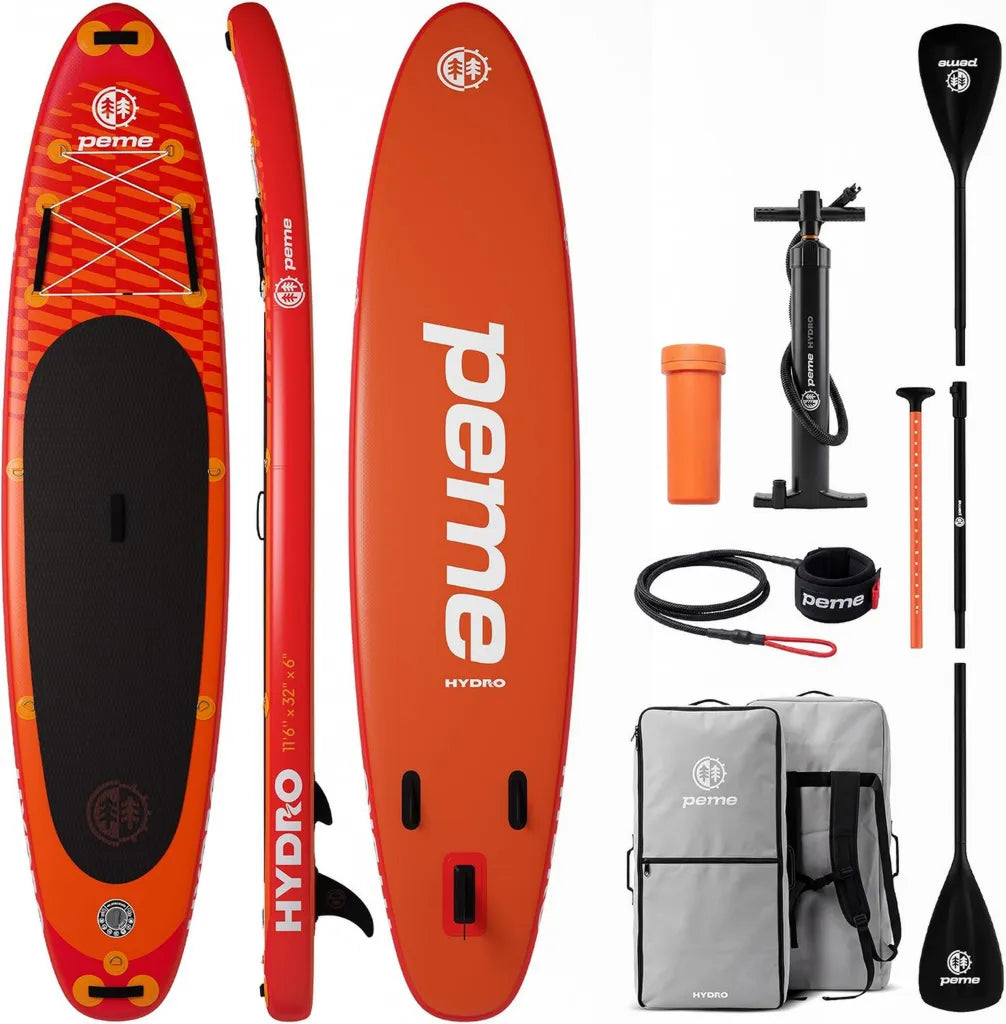 Aufblasbares SUP-Board-Set für Wassersport bis 166 kg, inkl. Paddel und Zubehör, Allround Surfbrett