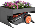 Roboter-Garage aus Stahl mit Pflanzkasten, 75x70x46 cm, Schwarz