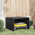 Wetterfeste Mähroboter-Garage aus Poly Rattan, Schwarz, 86x90x52/57 cm