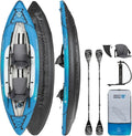 AQUASTIC 2-Personen Kajak Set 11'0' - Aufblasbar mit Stabilisator und Hülle, 335x96 cm, Robustes PVC für Abenteuer und Rafting