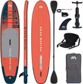 Aqua Marina Aufblasbares SUP-Board Set Atlas 366x86x15cm mit Kajaksitz und Doppelpaddel – Rot