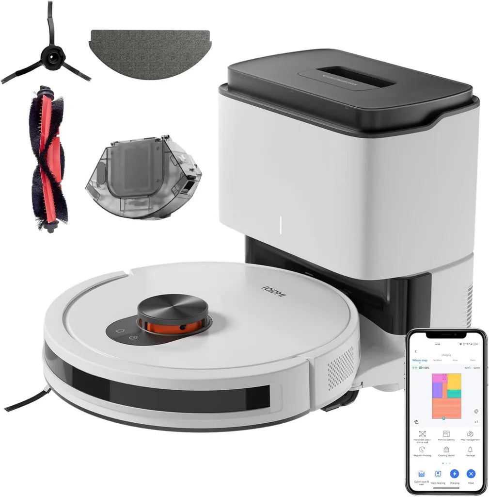 ROIDMI EVE CC 2-in-1 Saug- und Wischroboter mit 4000Pa Saugkraft, Automatischer Schmutzbehälter & Laser-Navigation