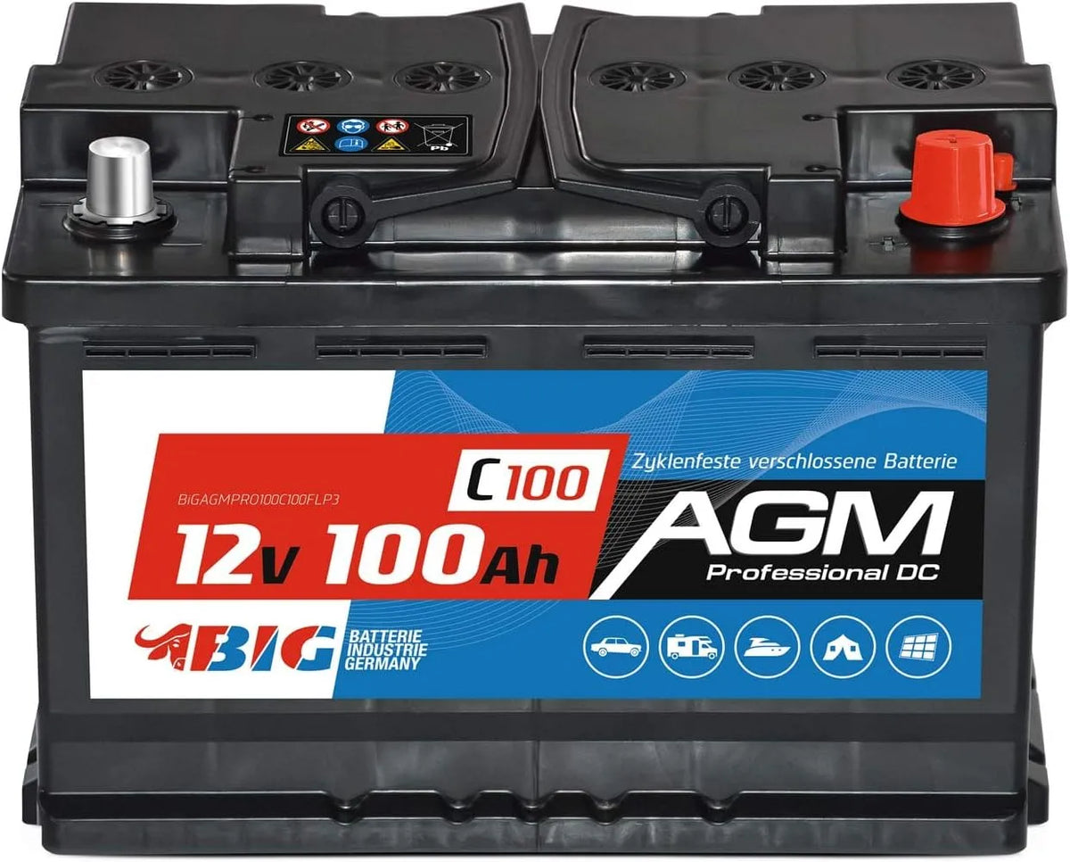 C100 Versorgungsbatterie und Solar- und Freizeitakku, 100Ah, 12V, solarbetrieben, für Boot und Bordstrom