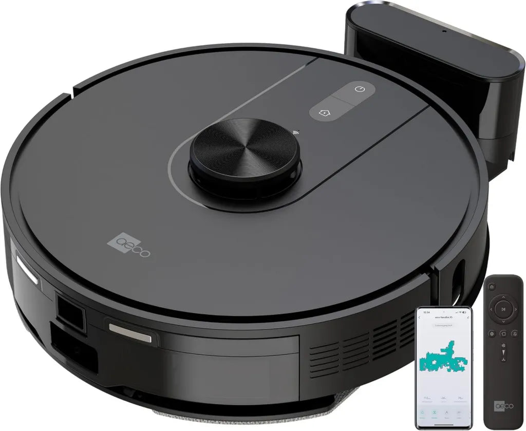 aeco X5 Saugroboter mit Wisch- und Laserfunktion, 5000Pa, ideal für Tierhaare und Teppiche, lange Akkulaufzeit