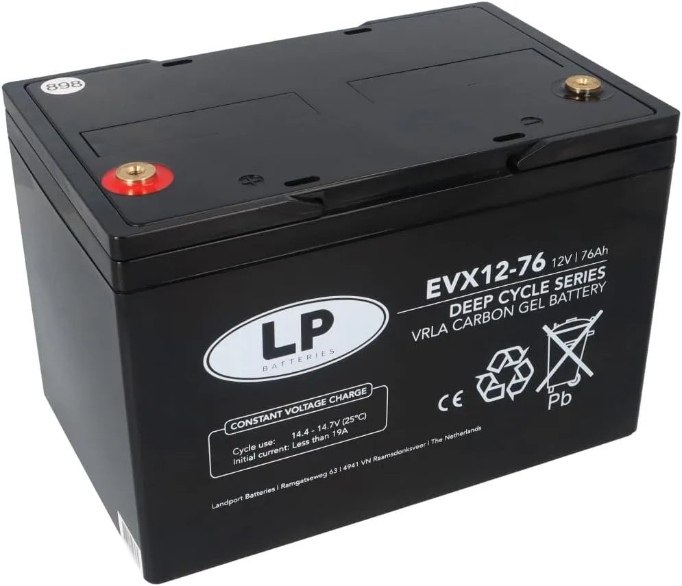 Landport EVX12-76 Versorgungsbatterie und Solar- und Freizeitakku, 76Ah, 12V