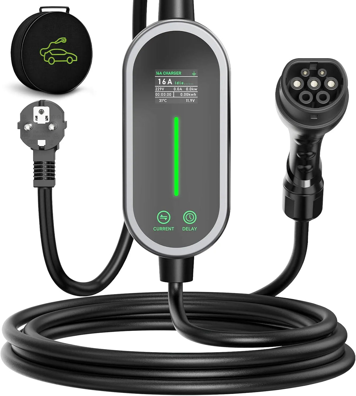 Typ-2-Ladekabel für Elektroautos und Mode-3-EV-Kabel, 3,6kW, 16A, 8m, IP65, einphasig, Typ 2