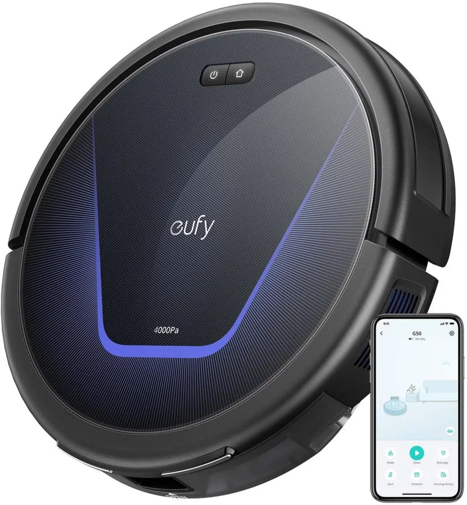 eufy G50 Staubsaugroboter mit 4000Pa, Intelligente Navigation, Anti-Verwirrung Kamm, Perfekt für Tierhaare und alle Bodenarten