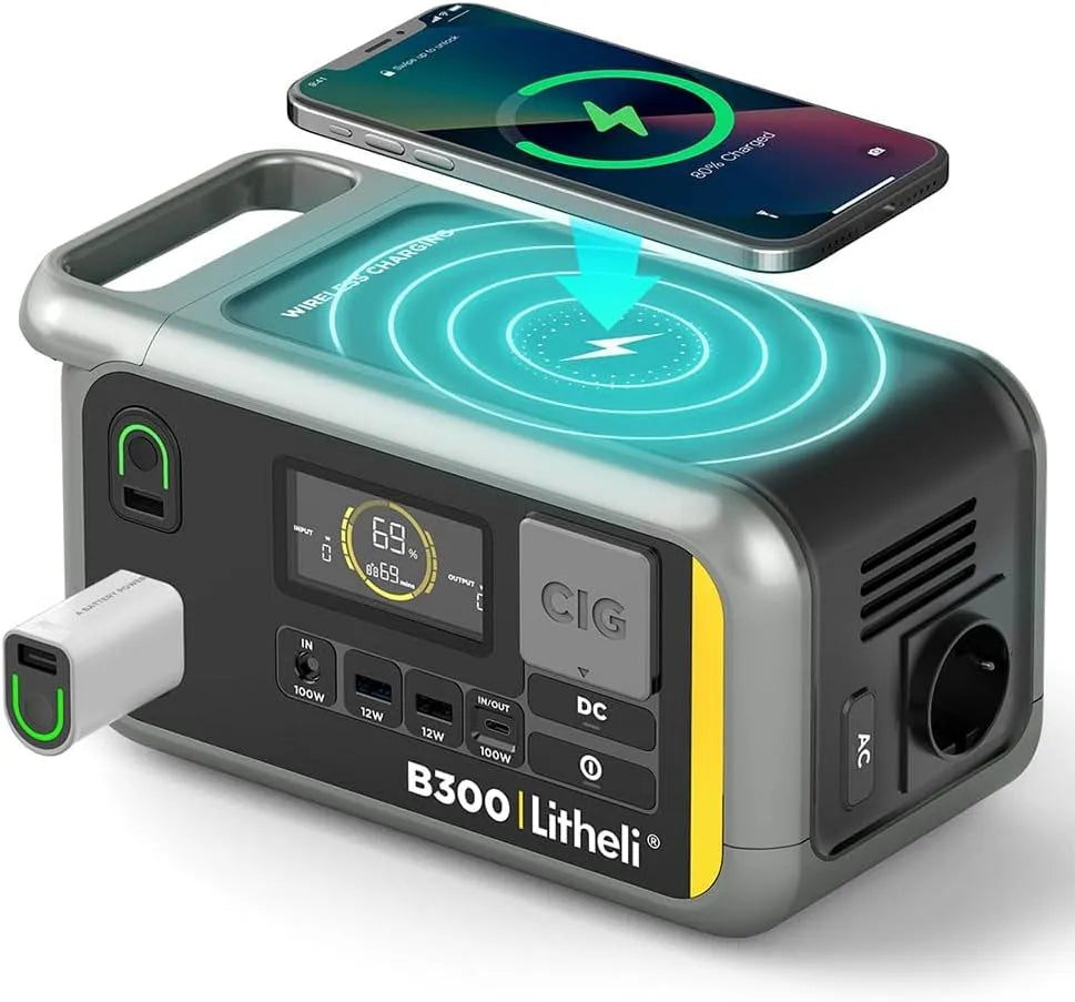 B300 Tragbare Powerstation und Solargenerator, 336Wh, solarbetrieben, Schnellladefunktion, 100W, für Gartenbewässerung