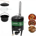 14L Outdoor Gulaschkanone Set mit emailliertem Kessel und Edelstahlzubehör