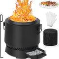 Tragbarer Holzofen für Camping: Rauchfreier Grill mit Schürhaken für Gartenpartys und Picknicks