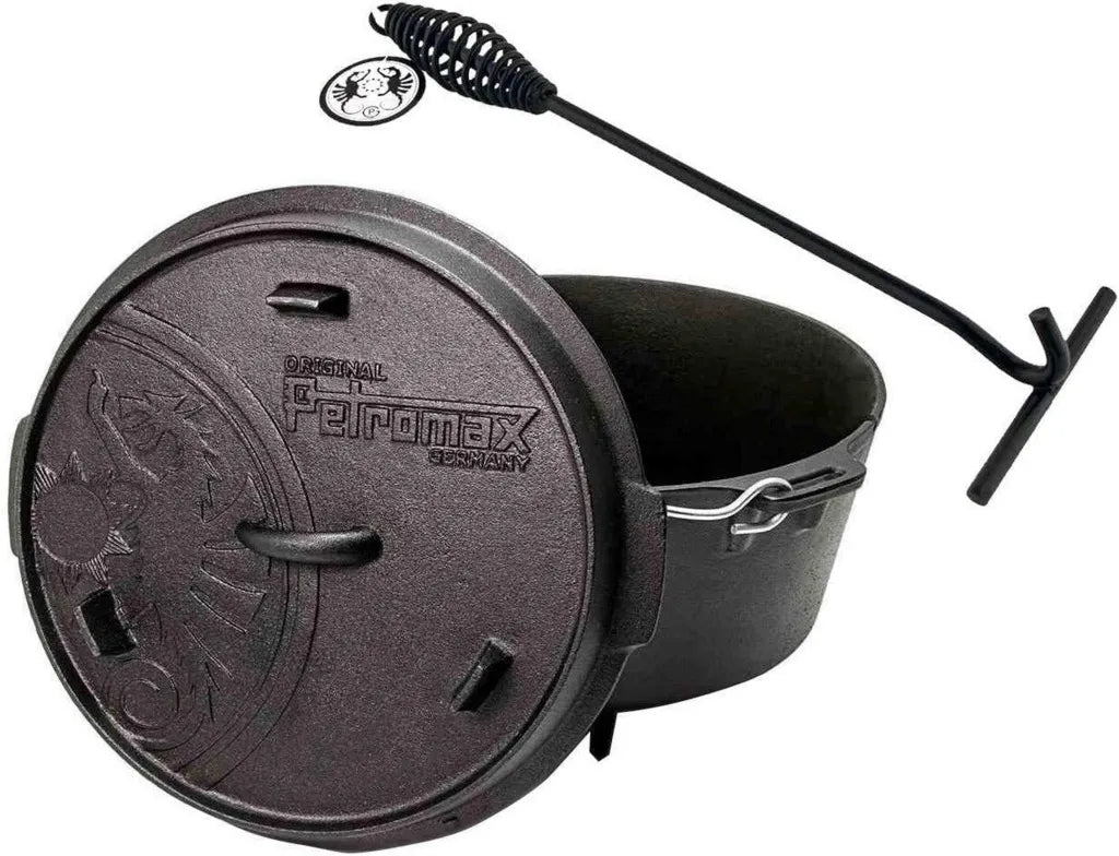 Petromax Gusseisen Kochtopf ft3 mit Füßen und Deckelheber
