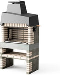 MOVELAR - Beton-Grill California Plus XL mit Edelstahlrost für Holz und Holzkohle, Grau/Beige, 110x64x225cm