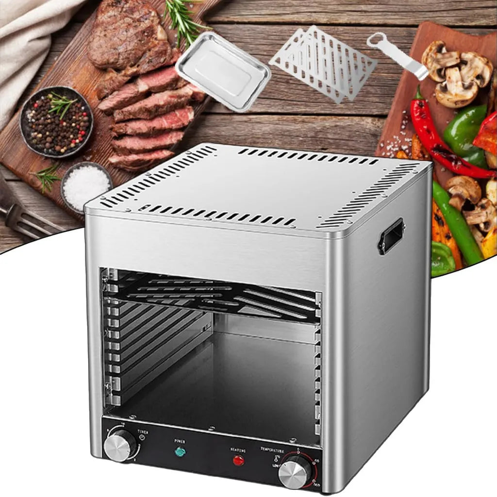 Tragbarer rauchfreier Steakgrill für Innenräume, Edelstahl, ideal für kleine Grillabende