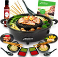 Elektrischer Hot Pot Set von TomYang mit Kochbuch, Thai BBQ Sauce und Grillgeschirr
