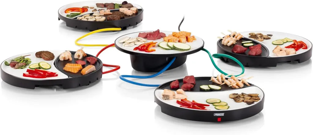 Princess Tischgrill mit Abnehmbaren Porzellanplatten für 4 Personen – Modell 103080