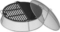 Edelstahl Funkenschutz mit Gusseisen Grillplatte für Solo Stove Bonfire, 49,5 cm Feuerschale für Außenbereich