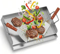 Robuste Grillplatte 47x32x8cm - Vielseitige Plancha mit Hitzebeständigen Griffen, Spülmaschinenfest - Ideal für BBQ, Gas- und Holzkohlegrill, Camping