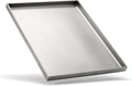 Edelstahl BBQ-Grillplatte Plancha 4 mm – Auslaufsicher für Burger, Gemüse & Fisch, 30x40 cm, glasperlgestrahlt