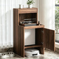 Multifunktionale Saugroboter-Station mit Ausziehplattform, Holzschrank für Smart Home Anwendungen, ideal für Wohnzimmer, Schlafzimmer und Büro (Braun)
