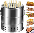 Tragbarer rauchfreier Grill für Camping, Garten und Outdoor-Kochen mit Spießen und Rost