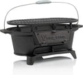 Hochwertiger Gusseisen Grilltopf mit Grillrost | Kompakter Hibachi Stil Holzkohlegrill für Camping | 50 x 25 x 23 cm