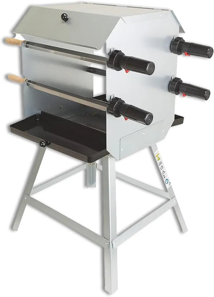 ACTIVA Holzkohlegrill mit Motor & Spießen – Robuster Mangalgrill aus legiertem Stahl