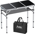 Leichter Aluminium-Campingtisch, 88x40cm, höhenverstellbar, mit Netz und Tragetasche, ideal für Outdoor-Aktivitäten