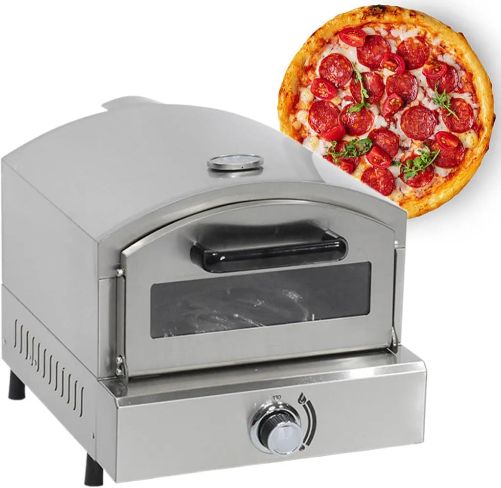 Edelstahl Gas-Pizzaofen für Gartenpartys – Pizza, Steak, Fisch & Huhn perfekt zubereiten