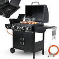 Leistungsstarker 4+1 Brenner Gasgrill mit Seitenkochfeld und Thermometer