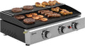 Outsunny Edelstahl-Gasgrill mit 3 Brennern, 7,5 kW, emaillierte Platte, hitzebeständig, leicht zu reinigen, mit Warmhalterost, Schwarz