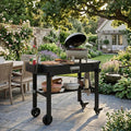 Zstar Tragbarer Grillwagen für Blackstone Griddle 17'/22' – Stabiler BBQ-Tisch mit Edelstahloberfläche, Rollen & schneller Montage, ideal für Camping & Events, schwarz