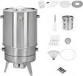 Edelstahl 360° Grill-Smoker mit Thermometer und Tropfschale für Huhn, Truthahn, Schwein und Lamm