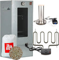 Elektrischer Räucherofen mit Heizung und Rauchgenerator, Stahl, EU-Qualität - 81 cm, 3 Ebenen