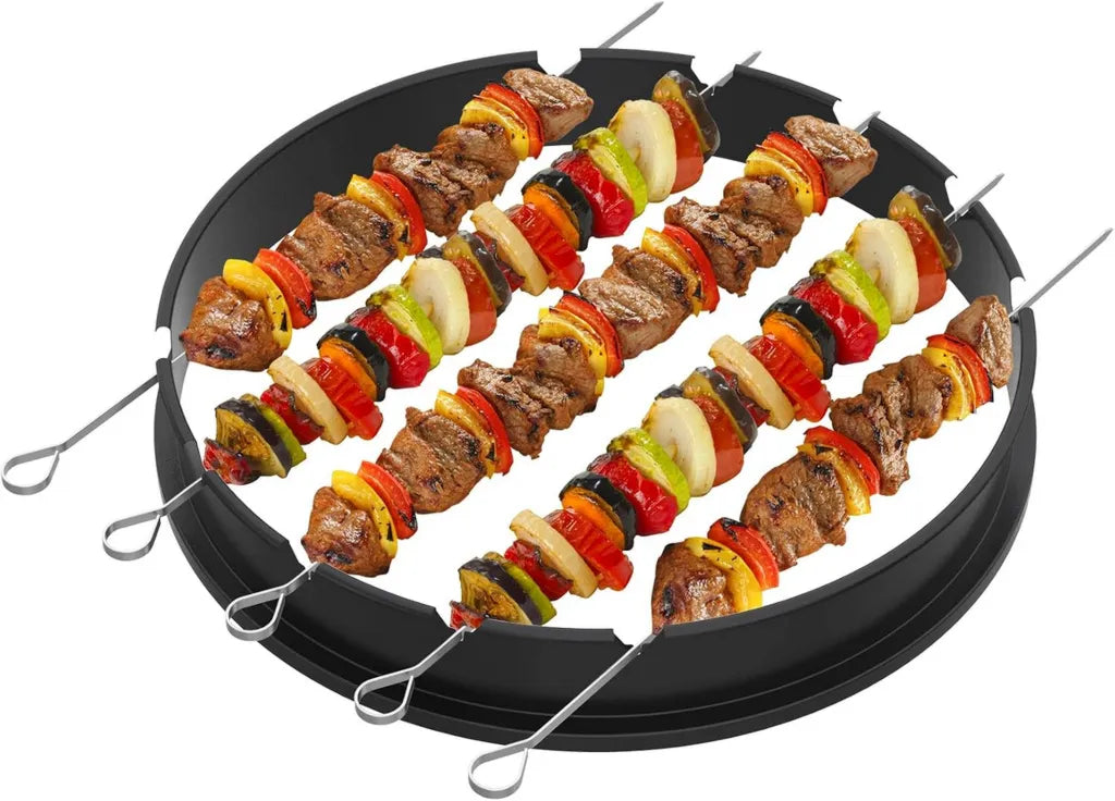Onlyfire Grillspieß-Set aus Edelstahl, passend für 57 cm Weber Kugelgrills, ideal für Schaschlik und BBQ im Garten