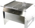 Klappbarer Edelstahlgrill für Bootstouren – Tragbar und kompakt, 23x25x25 cm – Höhenverstellbarer Grillrost