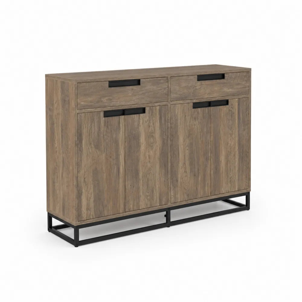Sideboard Eichenholz mit Metallgestell 120x40x85 cm