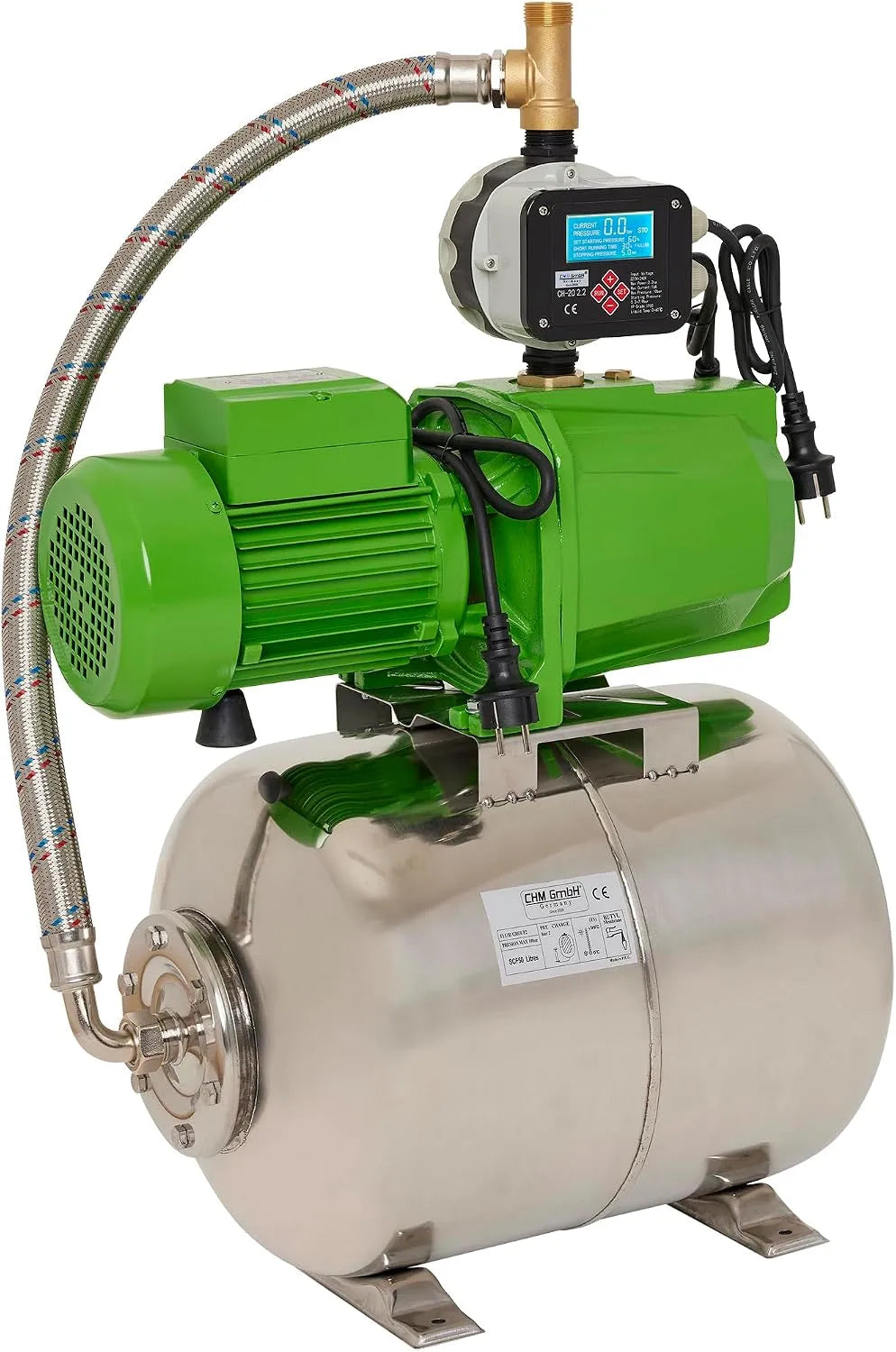 Hauswasserwerk und Garten-Druckpumpe, 6000 L/h, 6,1 Bar, selbstansaugend, für Gartenbewässerung