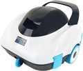 Kabelloser Poolroboter mit 120 Min Laufzeit, Automatische Selbstparkfunktion und Akkubetrieb, Ideal für Flachböden, Leichter Poolsauger, Weiß