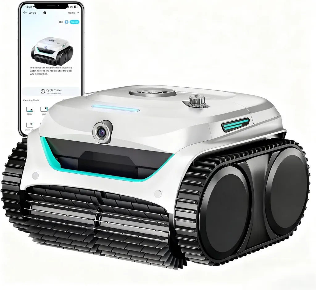WYBOT C2 Vision-A Poolroboter, kabellos, KI-Kamera, 8 Reinigungsmodi, starke Saugkraft, Dual-Filter, App-Bedienung, für Wand und Boden