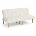 3-Sitzer Sofa Creme Stoff Holzbeine