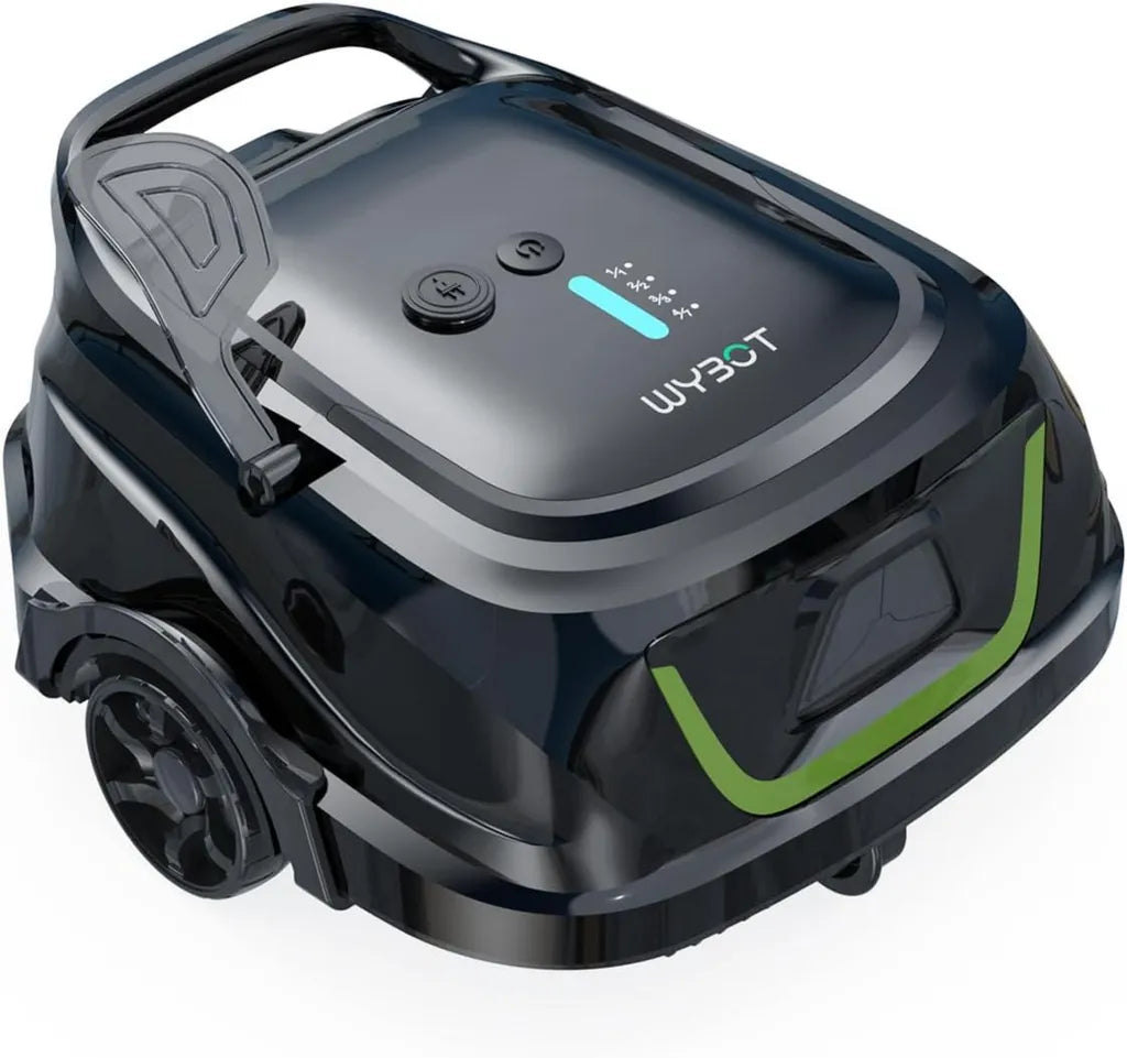 Kabelloser Poolroboter WYBOT A1p mit Doppeltem Filtersystem, 120 min Laufzeit, für Aufstell- und Flachpools, Olivgrün