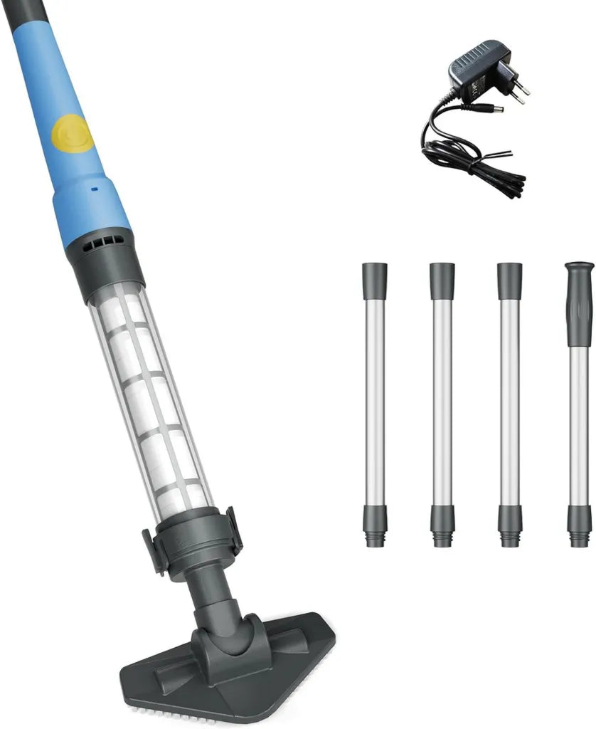 Akkubetriebener Pool- und Whirlpoolreiniger, 2-in-1 mit Teleskopstange, bis zu 60 Min Laufzeit, ideal für Aufstellpools
