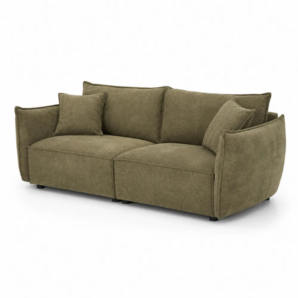 3-Sitzer Sofa Stoff Olivgrün 230x100x75cm